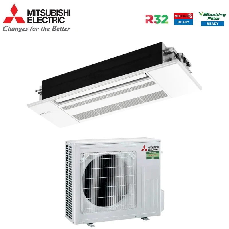 Climatiseur cassette Inverter Mitsubishi Electric 1 voie 18 000 BTU MLZ-KP50VG R-32 avec Wi-Fi en option, grille et télécommande incluses de série