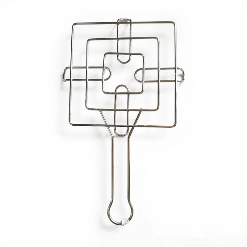 Steel Square Gas Stove Wire Stand with Extended Long Handle