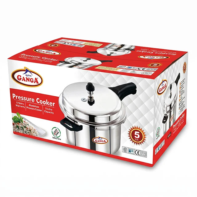 Ganga Active 5 Litre Aluminium Pressure Cooker (Outer-Lid Safety Valve Cookware)