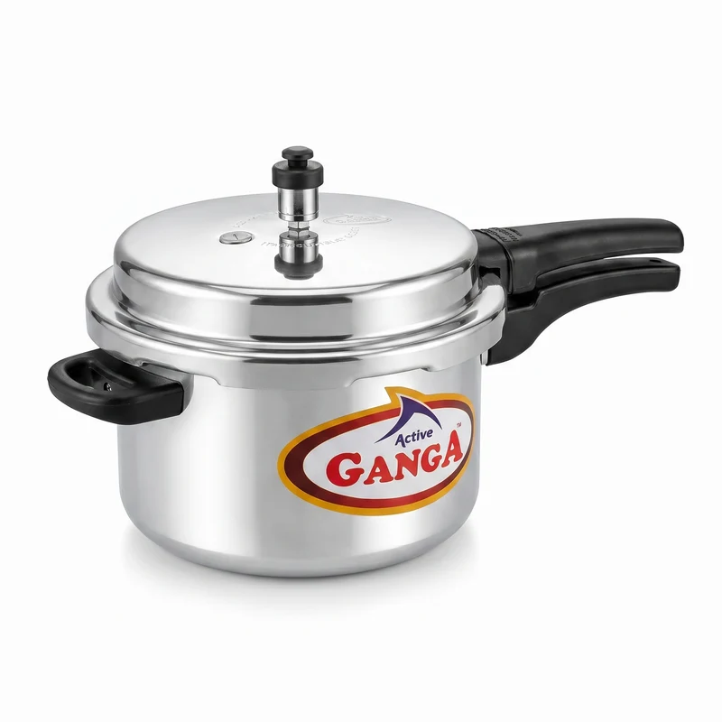 Ganga Active 5 Litre Aluminium Pressure Cooker (Outer-Lid Safety Valve Cookware)