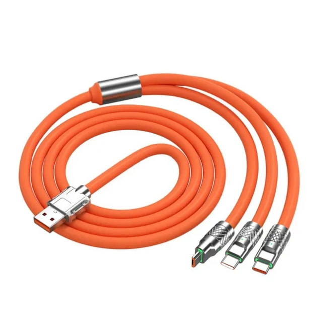 3-in-1 120W 6A Fast Charging Cable (Zinc Alloy Multi-Connector)