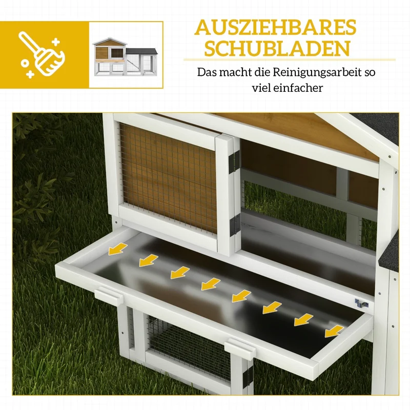 Hasenstall Kaninchenstall Holz Freilaufgehege Rampe Gehege