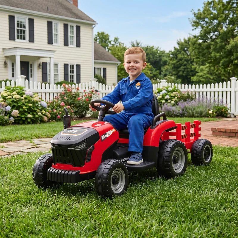 Elektrischer Kinder Traktor Anhänger Kinderfahrzeug Elektrotraktor