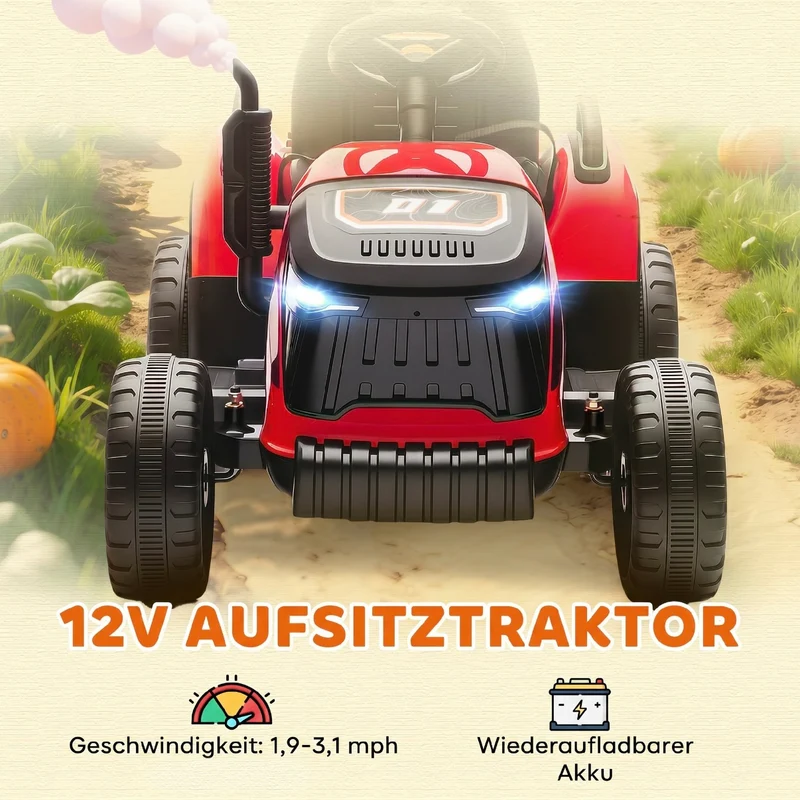 Elektrischer Kinder Traktor Anhänger Kinderfahrzeug Elektrotraktor