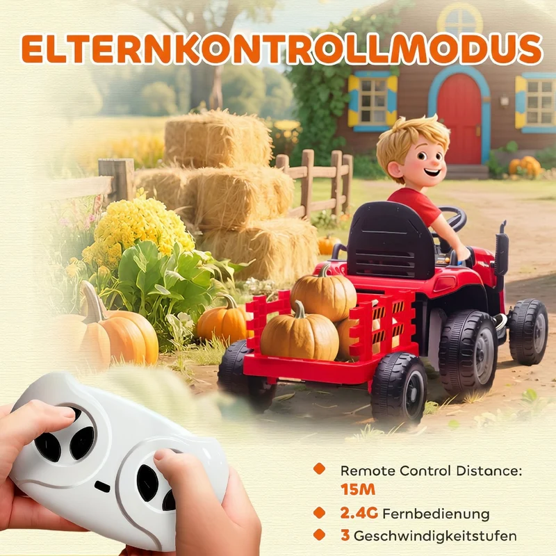 Elektrischer Kinder Traktor Anhänger Kinderfahrzeug Elektrotraktor