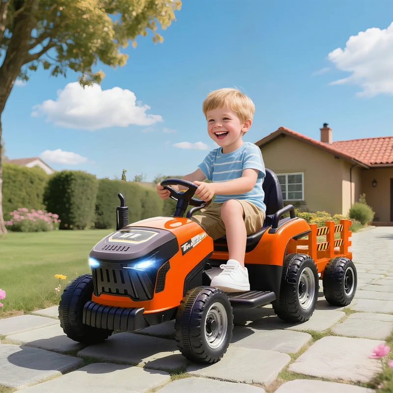 Elektrischer Kinder Traktor Anhänger Kinderfahrzeug Elektrotraktor