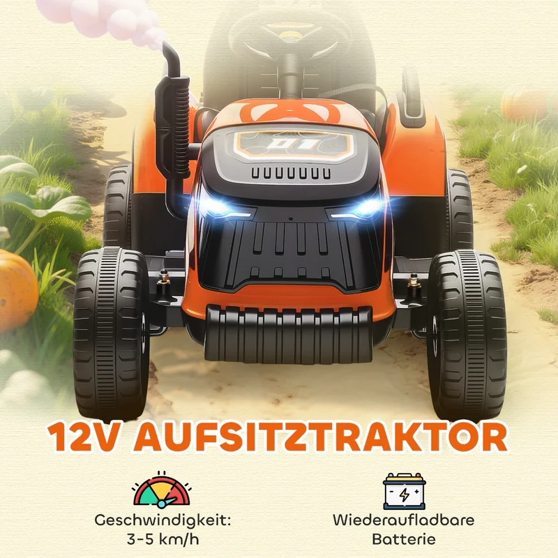 Elektrischer Kinder Traktor Anhänger Kinderfahrzeug Elektrotraktor