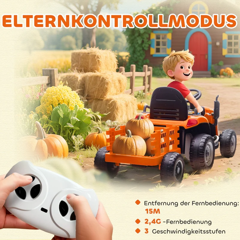 Elektrischer Kinder Traktor Anhänger Kinderfahrzeug Elektrotraktor