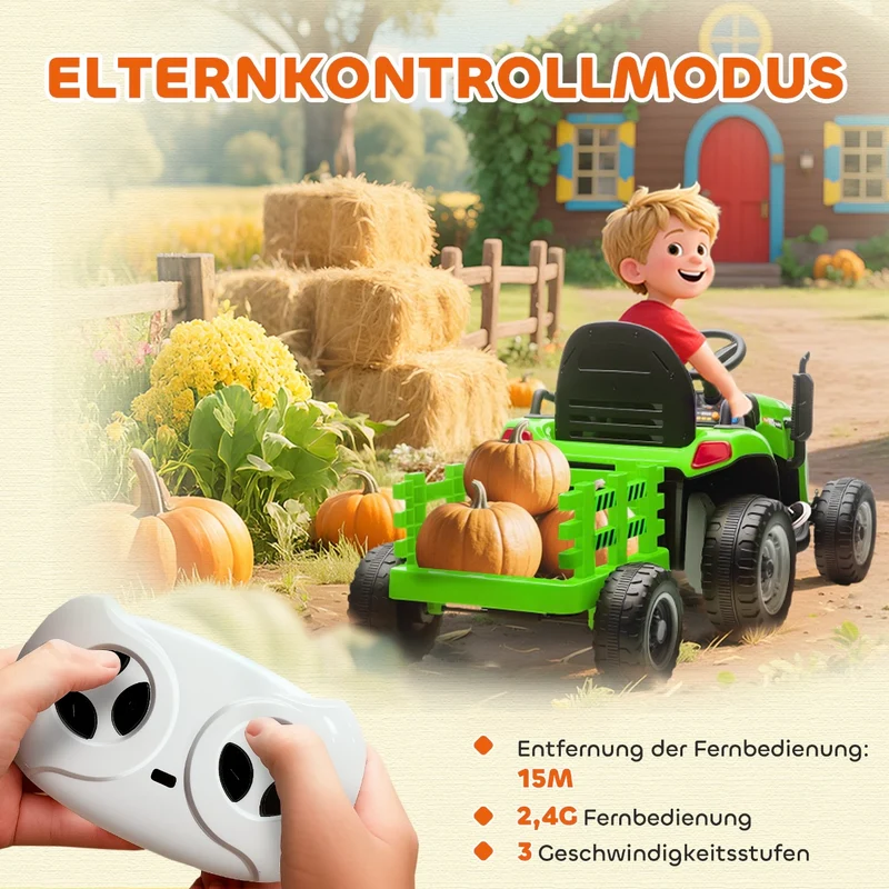 Elektrischer Kinder Traktor Anhänger Kinderfahrzeug Elektrotraktor