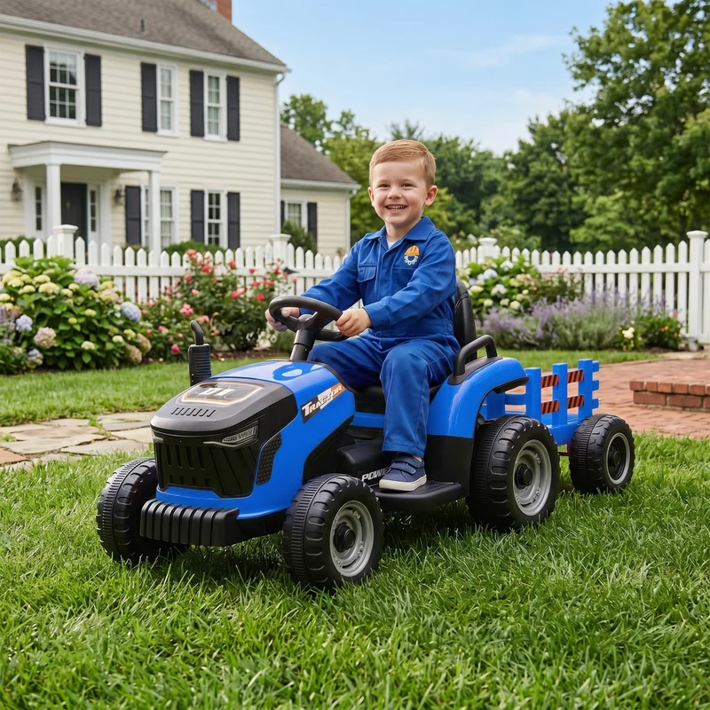 Elektrischer Kinder Traktor Anhänger Kinderfahrzeug Elektrotraktor