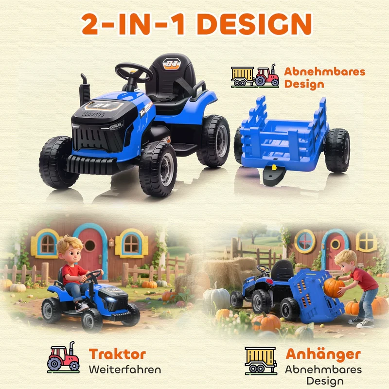 Elektrischer Kinder Traktor Anhänger Kinderfahrzeug Elektrotraktor