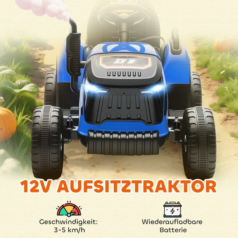 Elektrischer Kinder Traktor Anhänger Kinderfahrzeug Elektrotraktor
