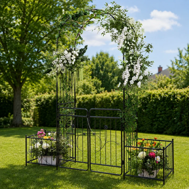 Rosenbogen Metall Blumentopf Torbogen Rankgitter Gartenbogen 220cm