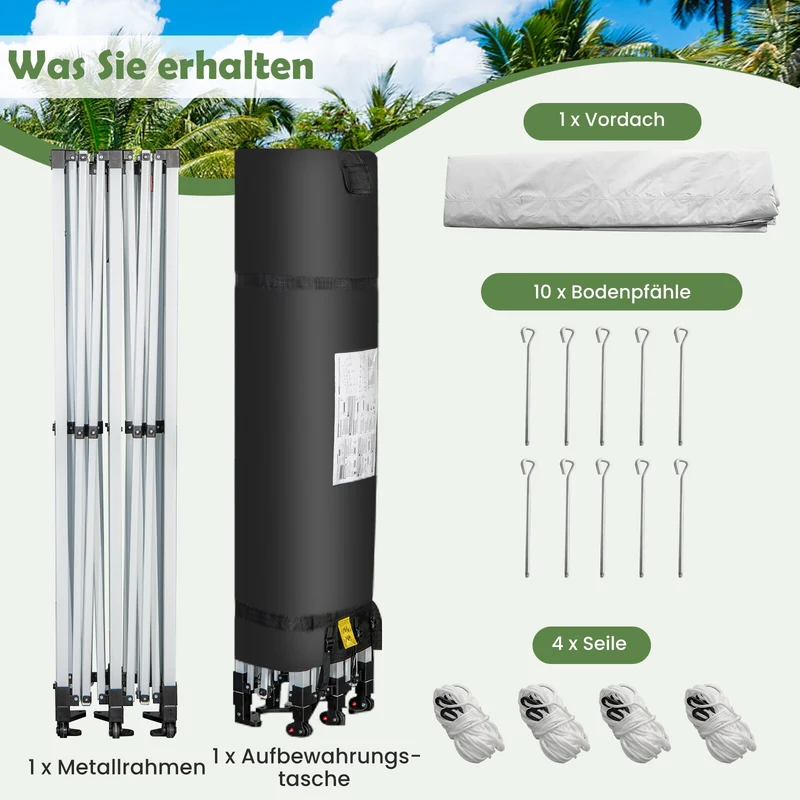 Faltpavillon 3x6m Pop Up Pavillon Gartenpavillon Wasserdicht
