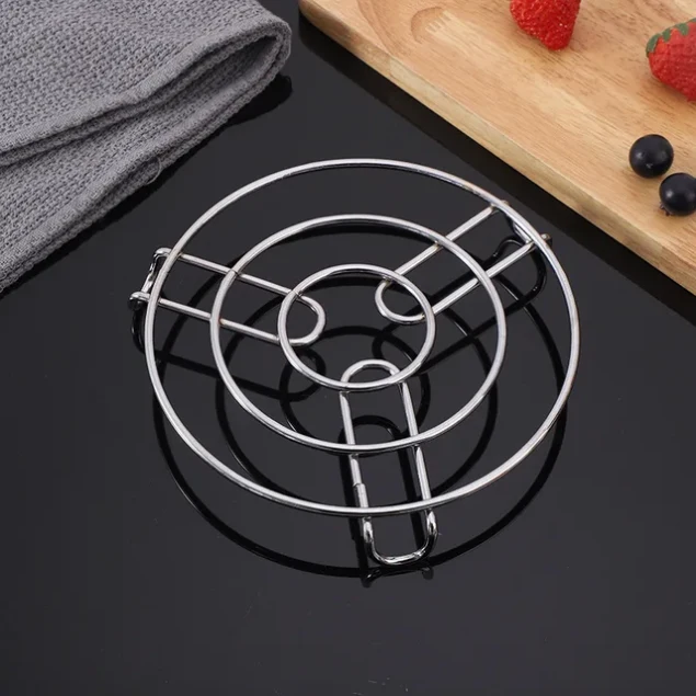 Chromimum Coated Steamer Rack Stand (Round Wire Cooking Trivet Hot Pots)