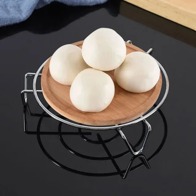Chromimum Coated Steamer Rack Stand (Round Wire Cooking Trivet Hot Pots)