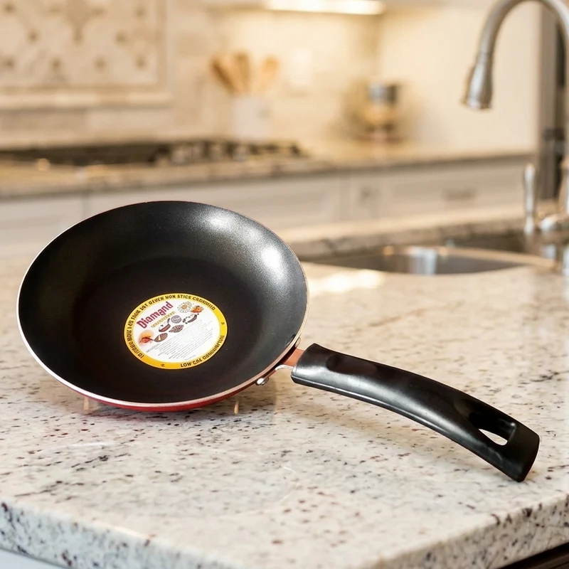 Diamond Non-Stick Frying Pan (Aluminium Skillet with Bakelite Handle)