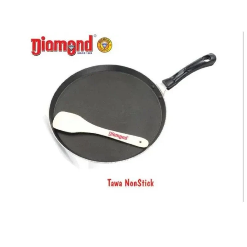 Diamond 26cm Non-Stick Flat Tawa (Dosa Pan with Cool-Touch Handle)
