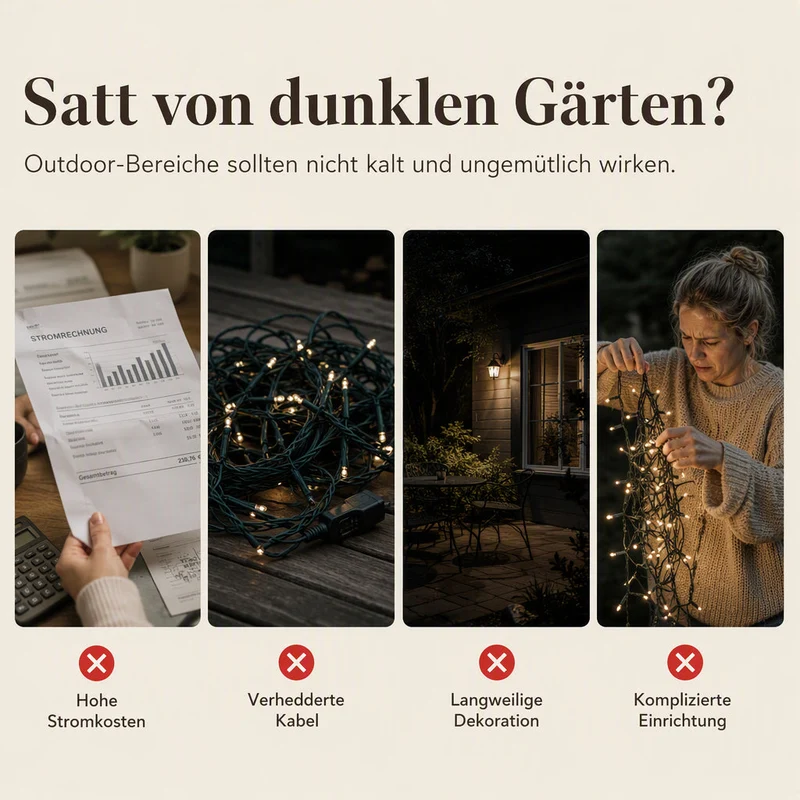 Solarbetriebene Weidenblatt-Hängelichterkette