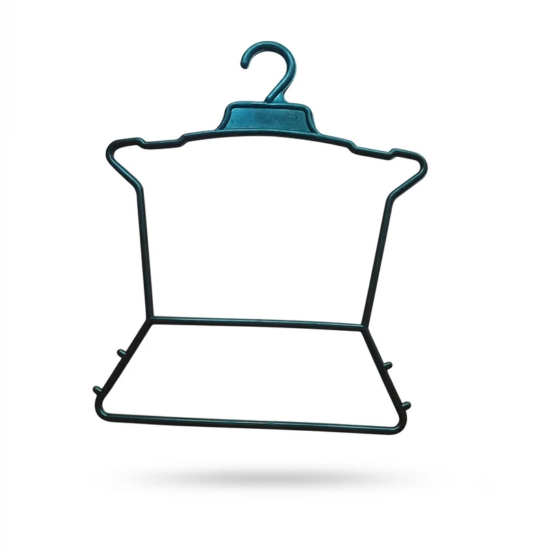 12PCS Black Plastic Clothes Hanger Pack (Frame with Side Hooks)