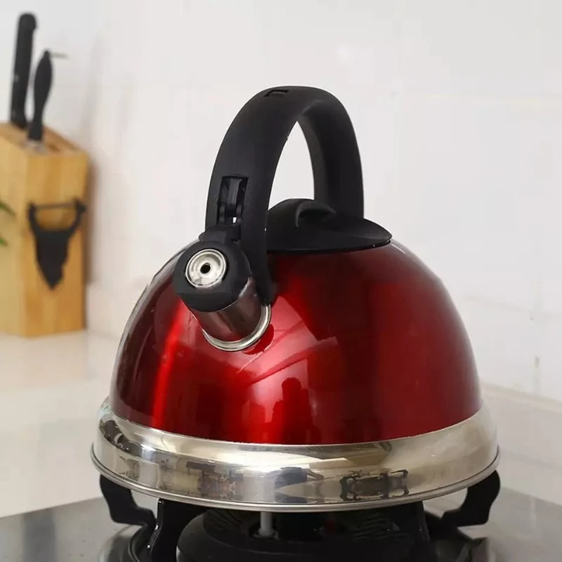 Whistling Water Kettle Stainless Steel 3L Red