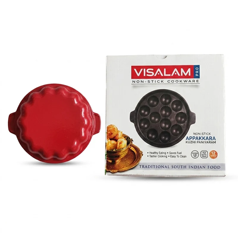 Visalam 12-Cavity Non-Stick Kuzhi Paniyaram Pan