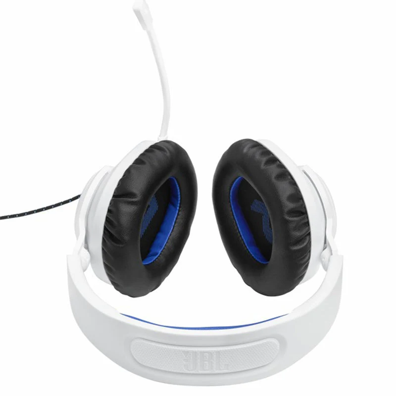 JBL Quantum 100P 40mm Driver Over-Ear Wired Gaming-Headset - Weiß & Blau | JBLQ100PWHTBLU