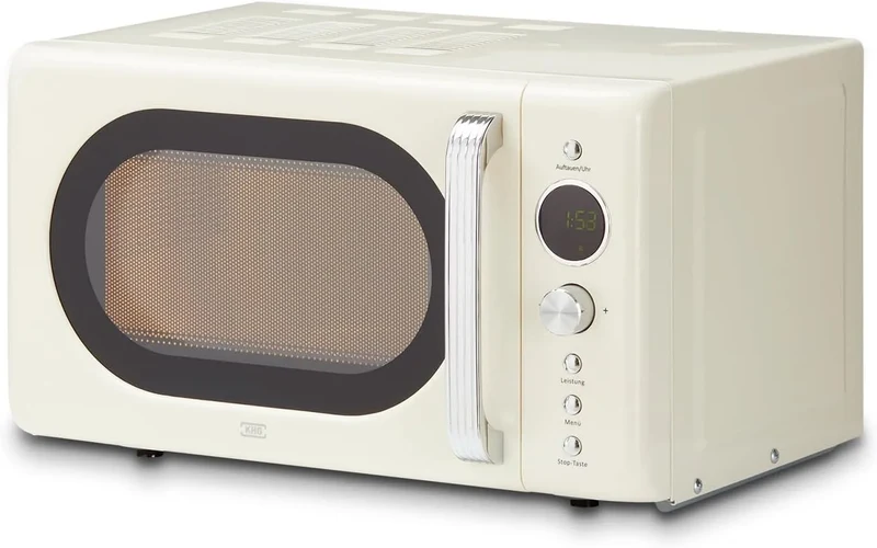 Mikrowelle, 20 L, KHG MW-20R2, 8 Automatikprogramme, 20 L aus Metall in Creme