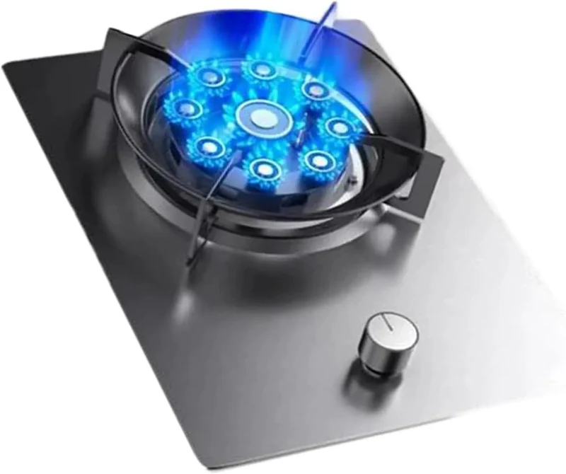 Gaskochfeld, tragbar, Edelstahl, Gaskocher, LPG, Gas, Einfach Zu Reinigen, 5 KW Edelstahl -Gasherd