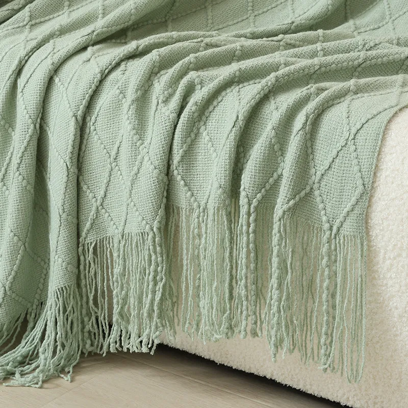 Gemütliche gestrickte Wurfdecke