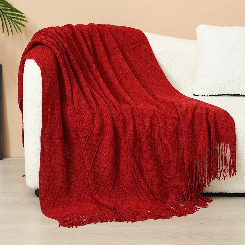 Gemütliche gestrickte Wurfdecke