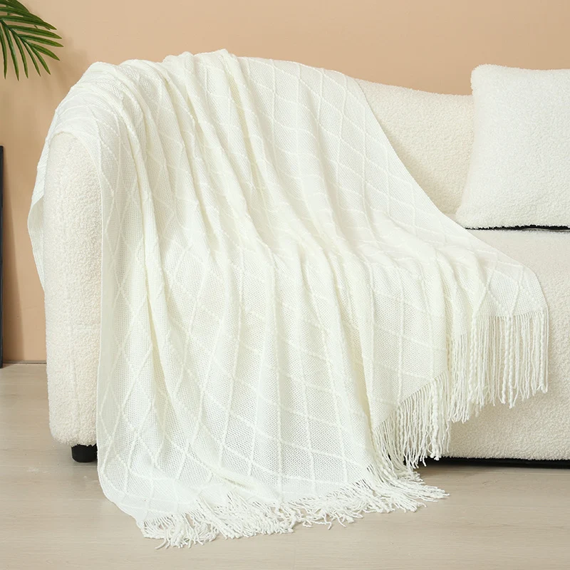 Gemütliche gestrickte Wurfdecke