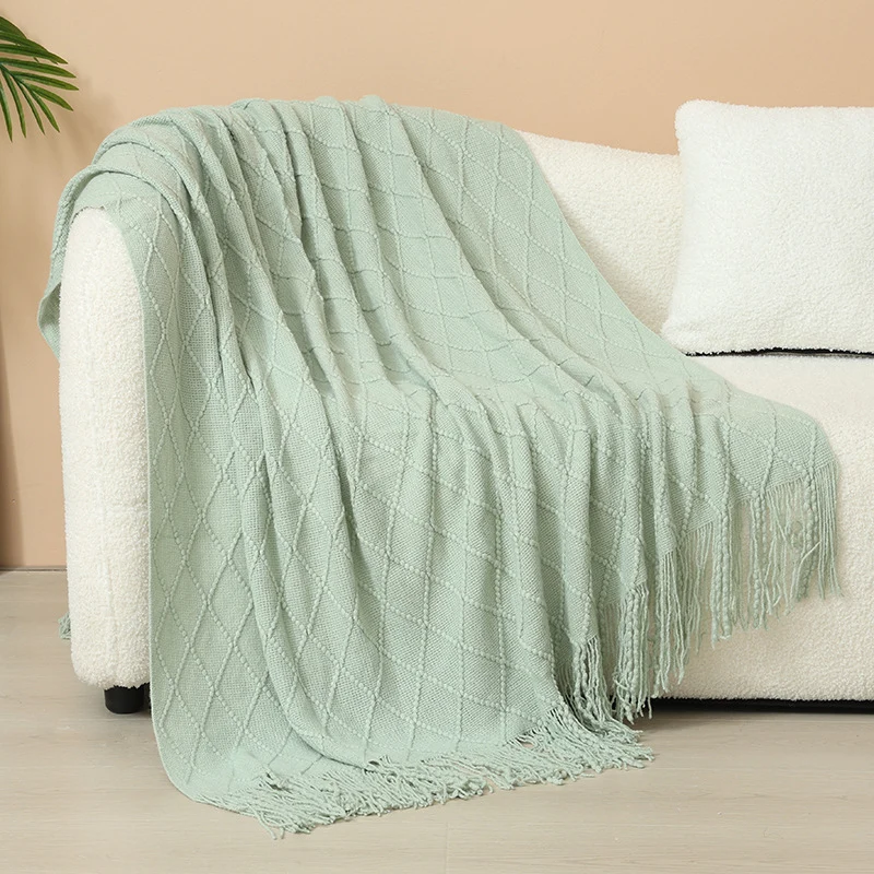 Gemütliche gestrickte Wurfdecke