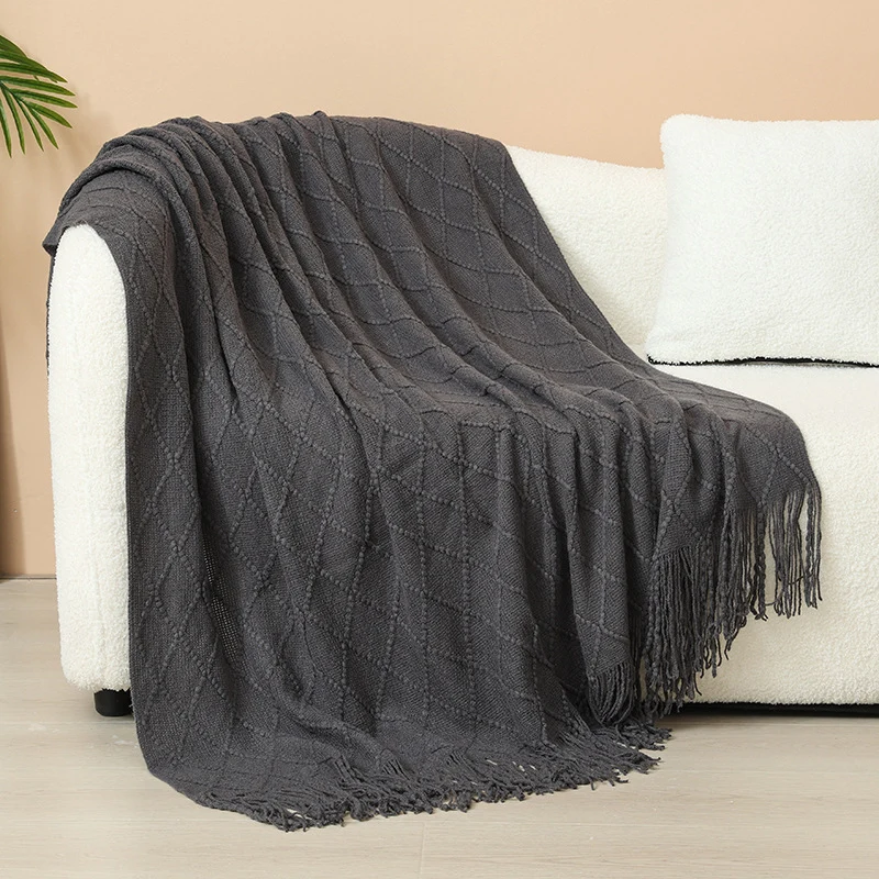 Gemütliche gestrickte Wurfdecke