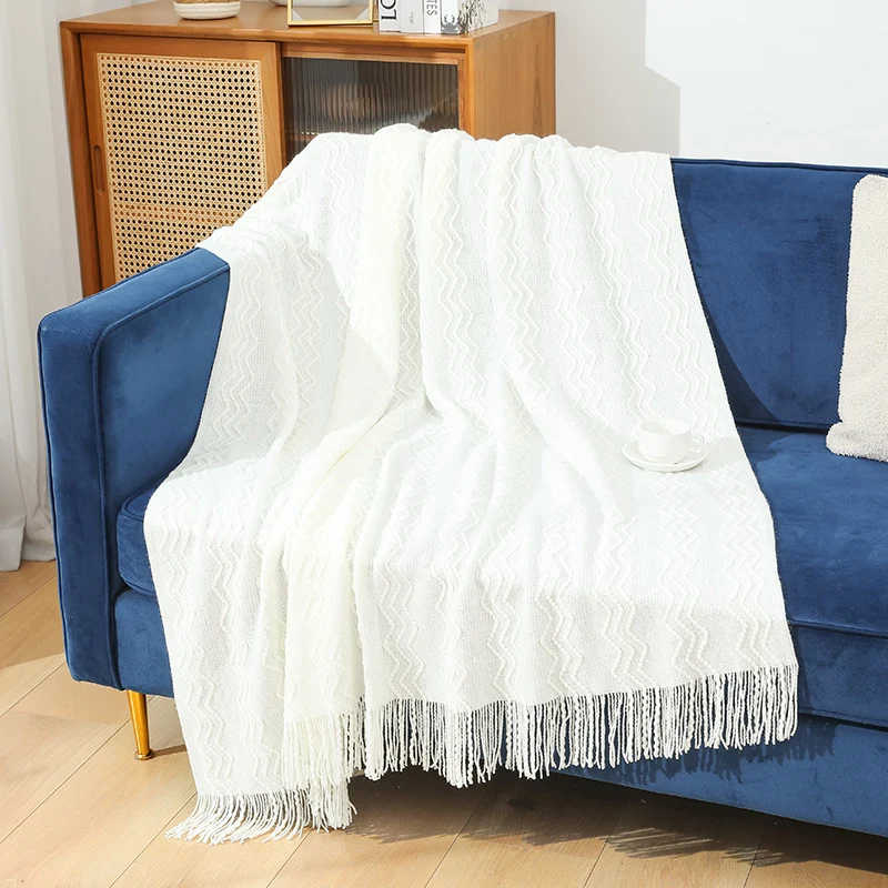 Gemütliche gestrickte Wurfdecke