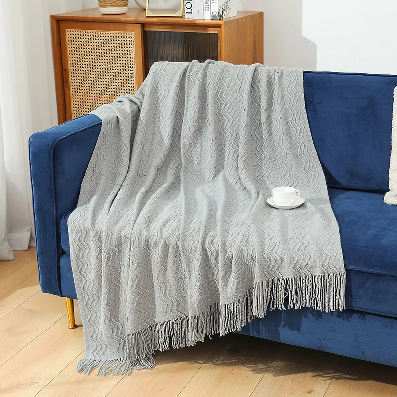 Gemütliche gestrickte Wurfdecke
