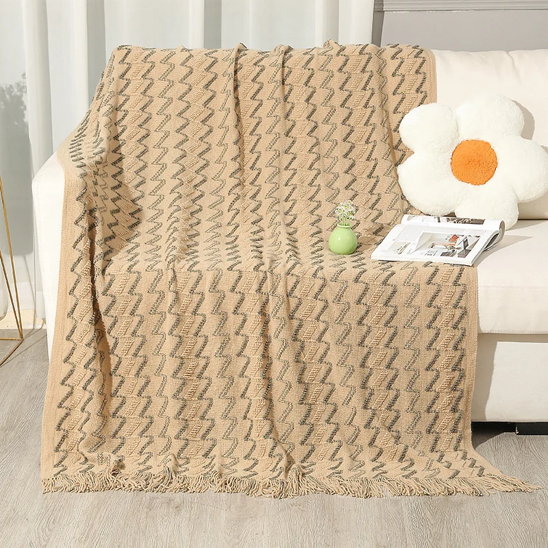 Gemütliche Strickwurfdecke