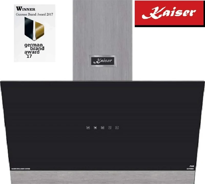 Dunstabzugshaube, 90 cm, 1250 m3/h, Küchenhaube, kopffrei und schräg, Abluft- und Umluftbetrieb, Touch-Bedienung, LED Display, Umluft, Schwarzes Glas