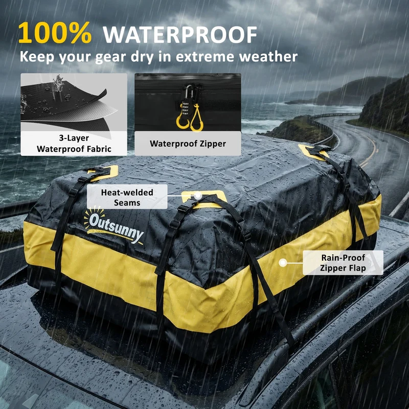 Dachbox Auto 425L Wasserdicht Gepäckbox Dachtasche Dachträgerbox
