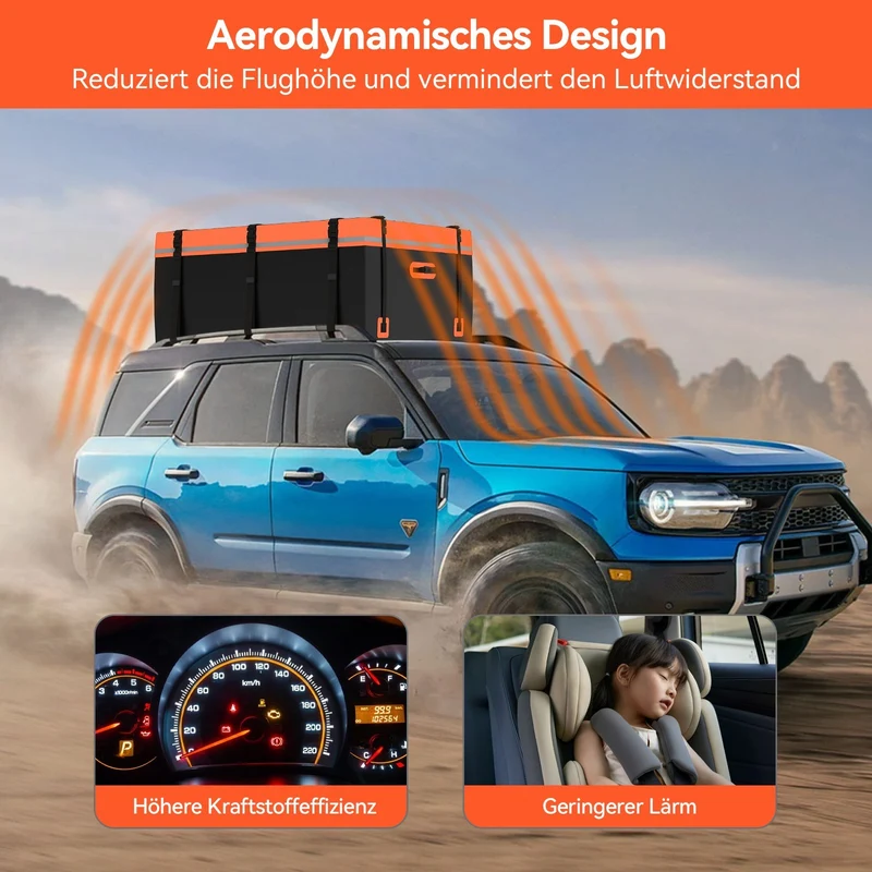 Dachbox Faltbar Dachträgerbox 600L Dachtasche Auto 840D