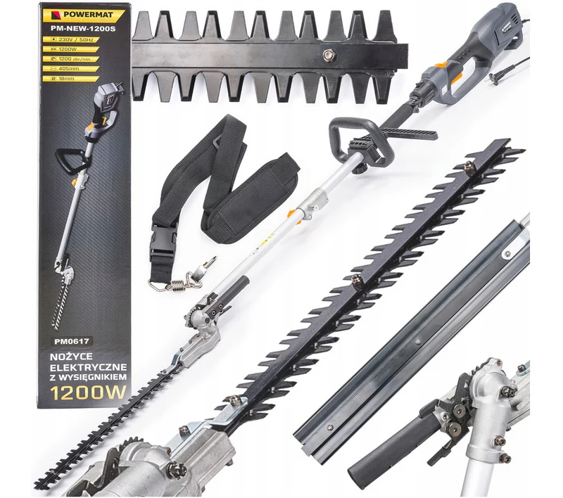 Elektrische Teleskop Gartenschere Hecke Schere Heckenschere 1200W 40cm