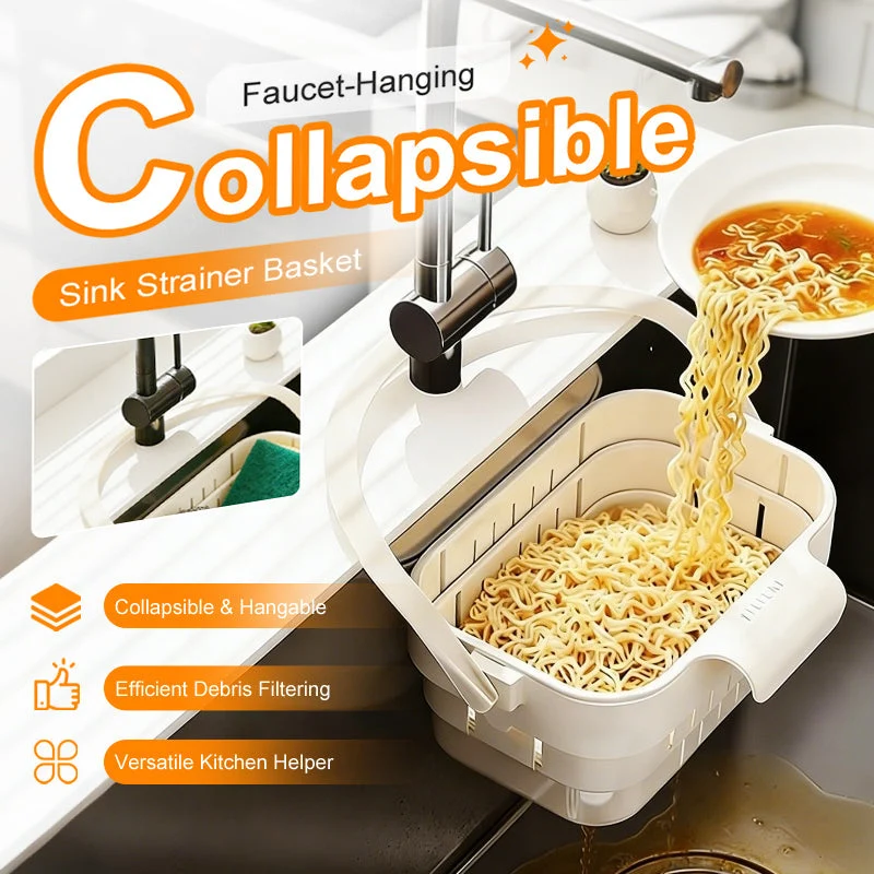 📢📢50 % Rabatt!!🥳💞 Klappbarer Küchen-Siebeinsatz zum Einhängen am Spülbecken, platzsparend & leicht zu reinigen