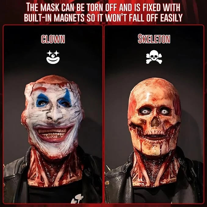 Halloween Maske Horror Clown Zombie Doppelschicht Cosplay