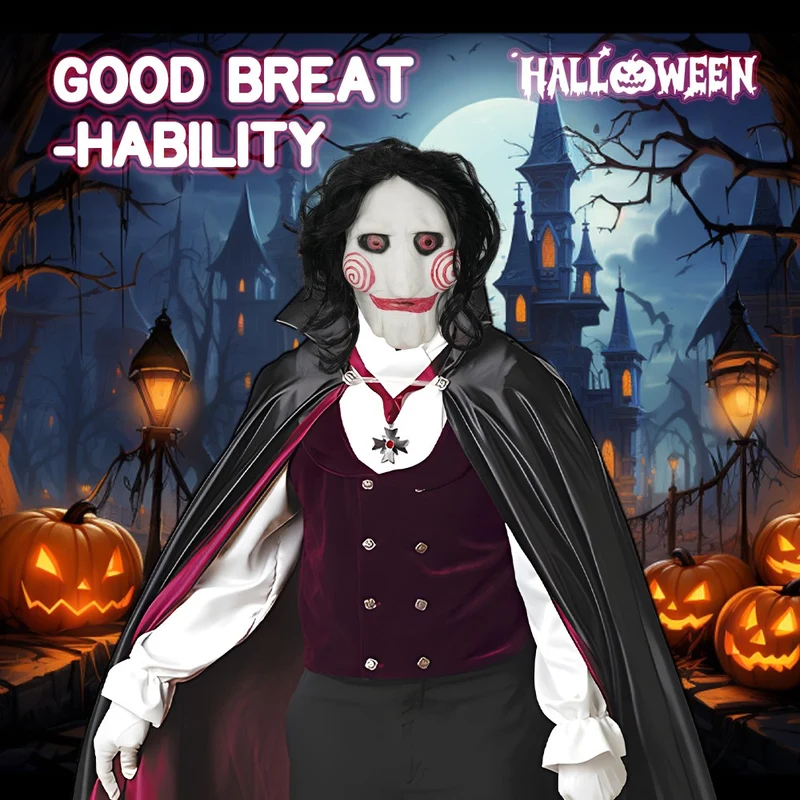 Halloween Vollkopfmaske Horror Jigsaw Maske Cosplay Kostüm