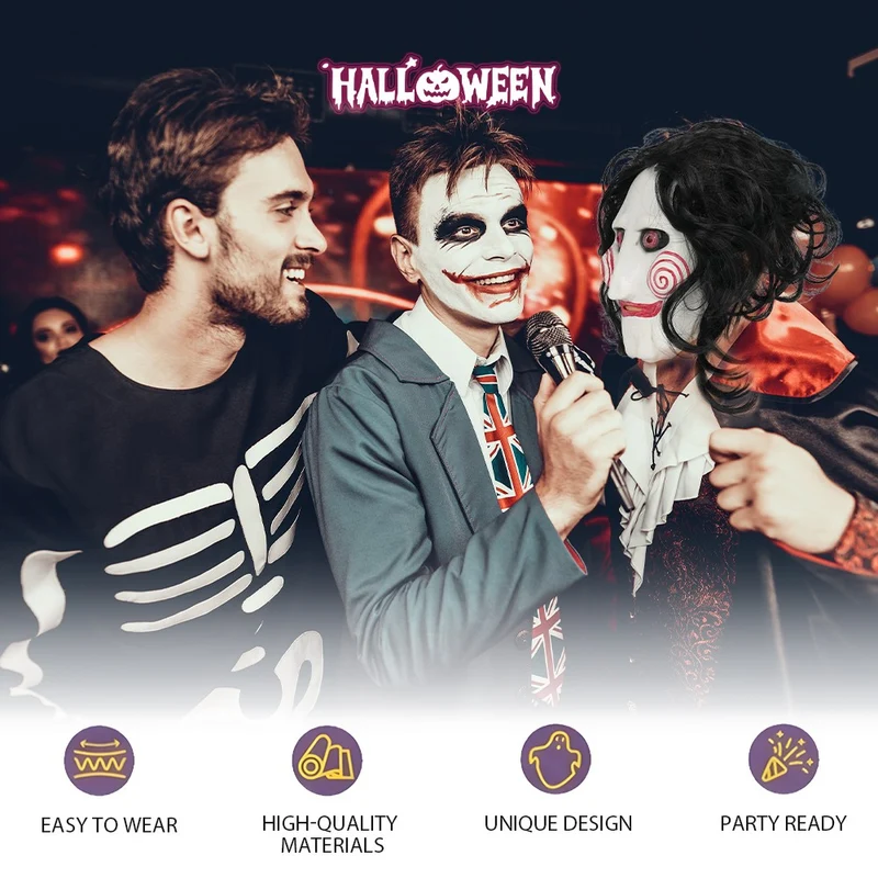 Halloween Vollkopfmaske Horror Jigsaw Maske Cosplay Kostüm