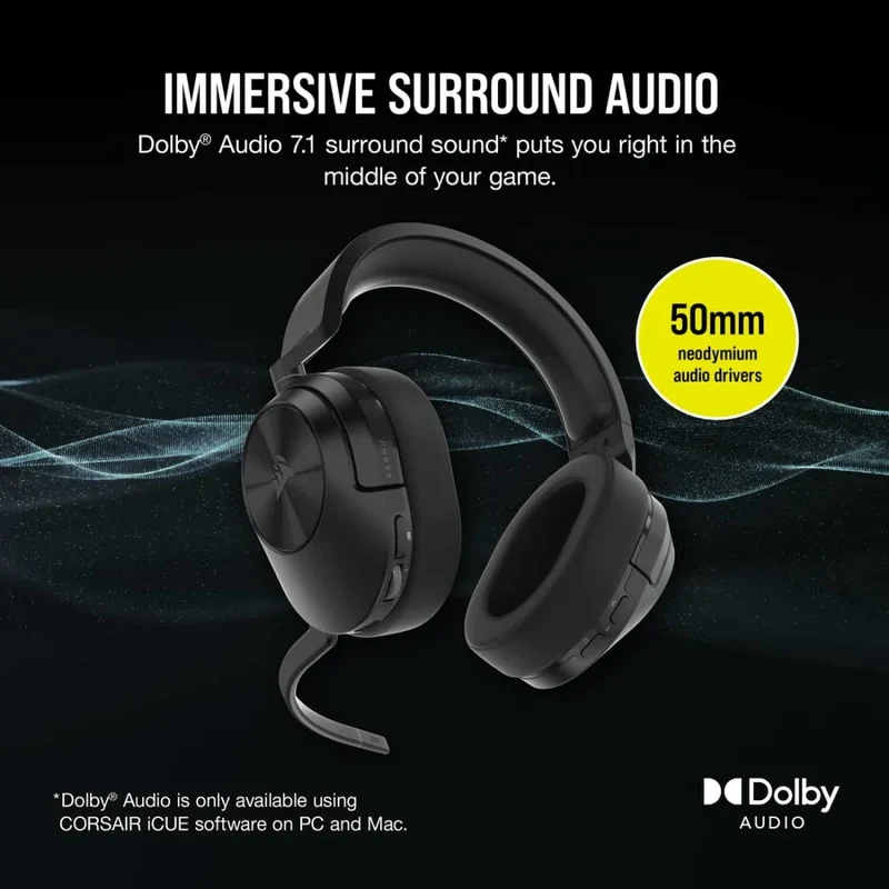 Corsair HS55 Over-Ear Wireless Bluetooth Gaming-Headset - Carbon | 106-CA-9011280-EU