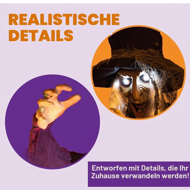 Halloween Hängende Animierte Sprechende Hexendeko Dekoration