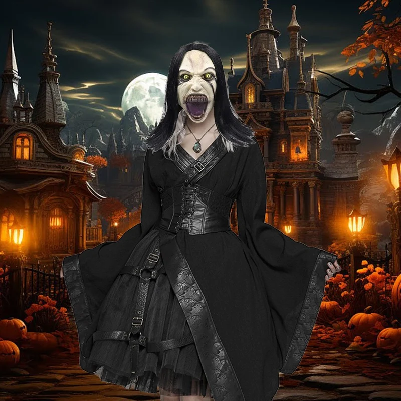 Halloween Horror Maske Frau Kostüm Geistermaske