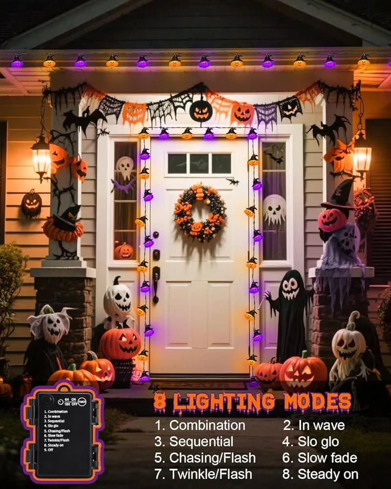Halloween Lichterkette Kürbis Deko Außenbeleuchtung Beleuchtung