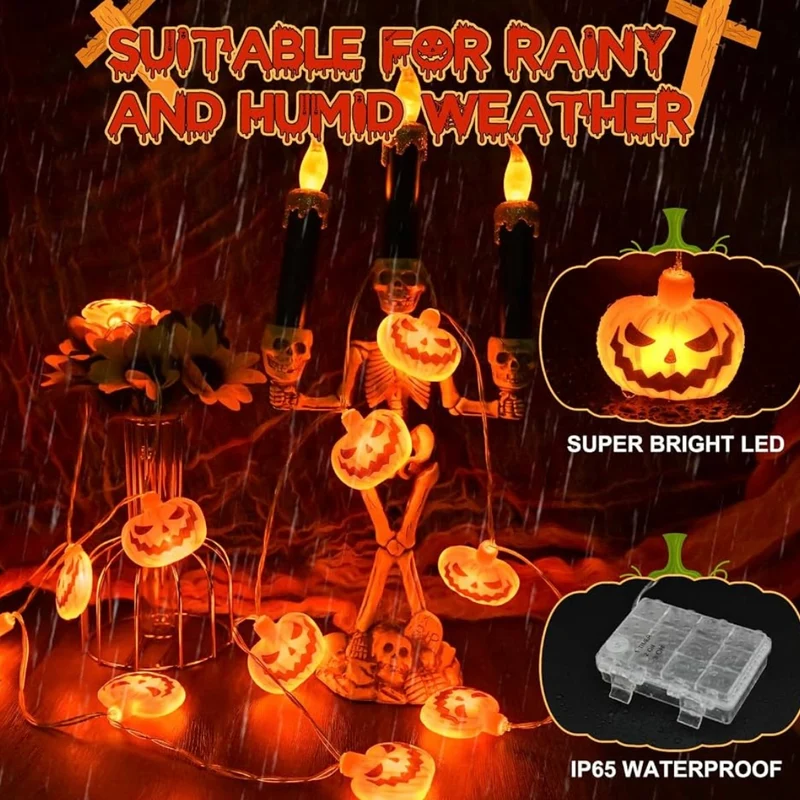 Halloween Lichterkette Kürbis Dekoration Beleuchtung